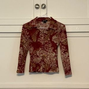 patterned button down